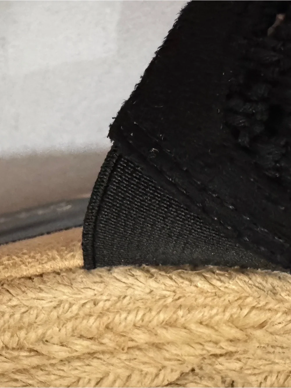 Easy Street Black Espadrille Wedge Slide Sandals